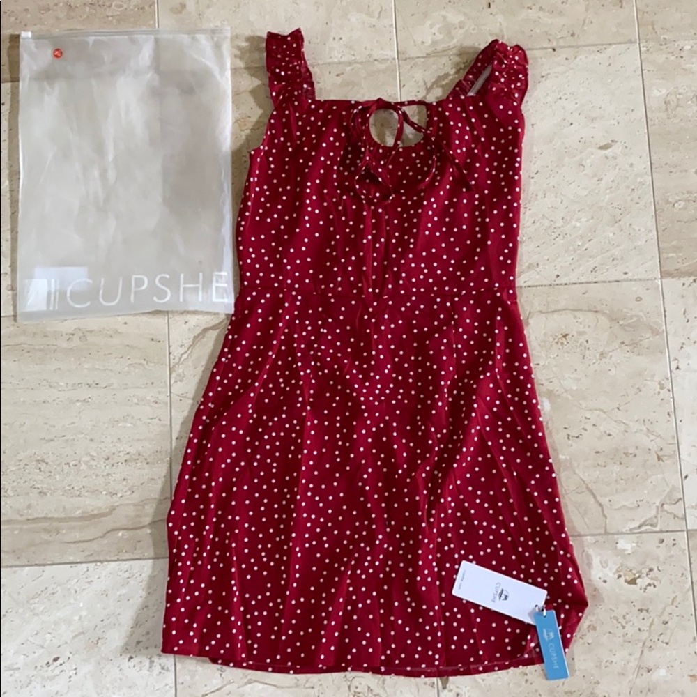 CUPSHE red polka dot mini dress